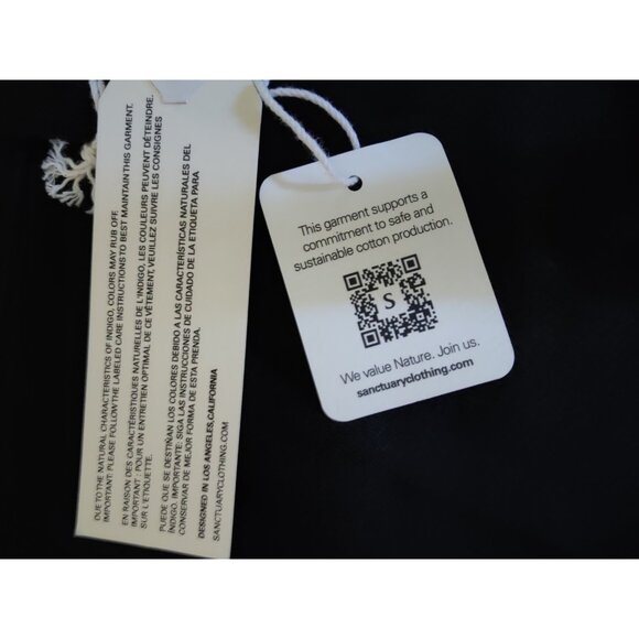 Sanctuary Good Vibes High-Rise Straight Black Jeans Raw Hem 18W NWT - Picture 7 of 9